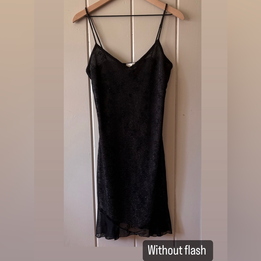 Y2K Sparkly Lace Black dress